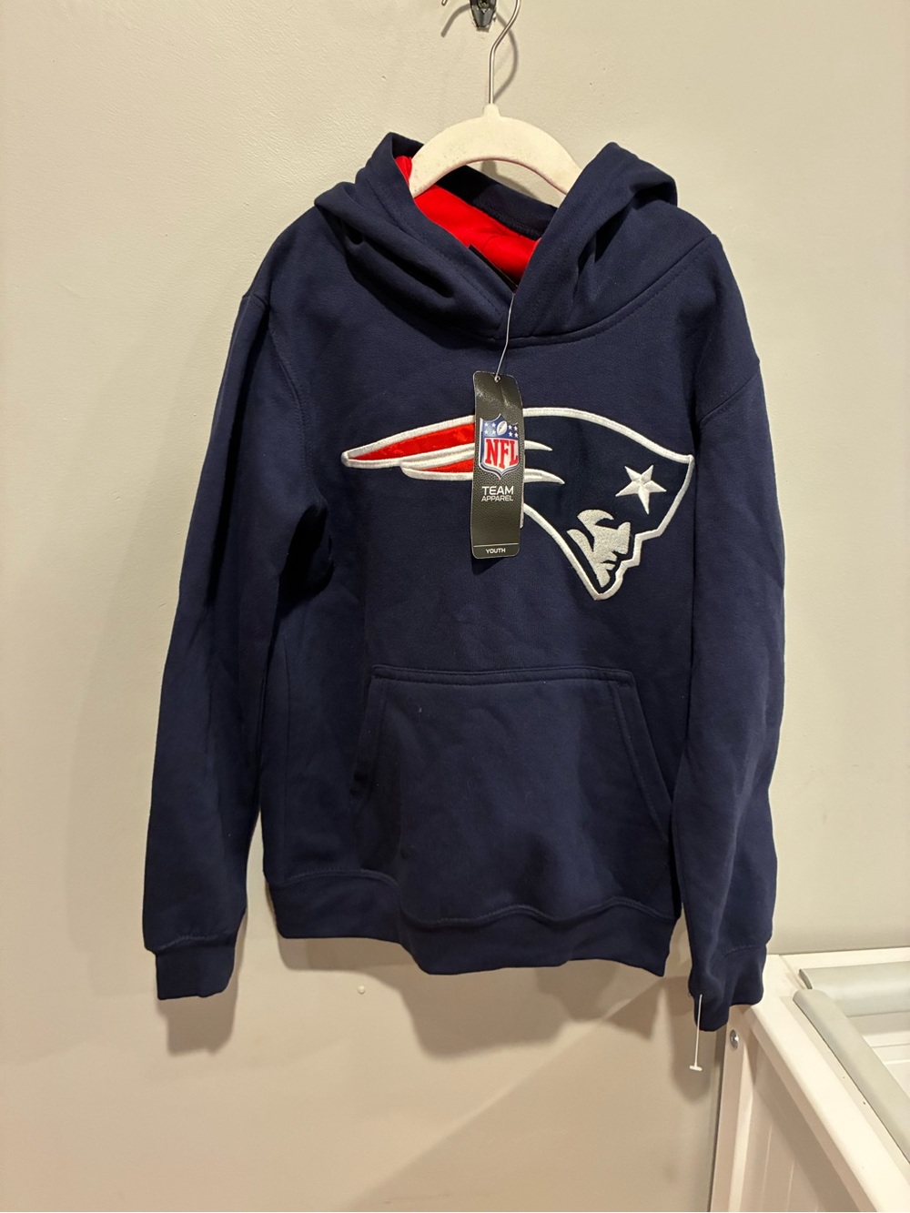 NWT NFL Team Apparel Youth New England Patriots Pullover Hoodie - Navy Blue